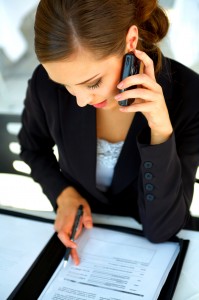 young businesswoman working at a restaurent of cafe location